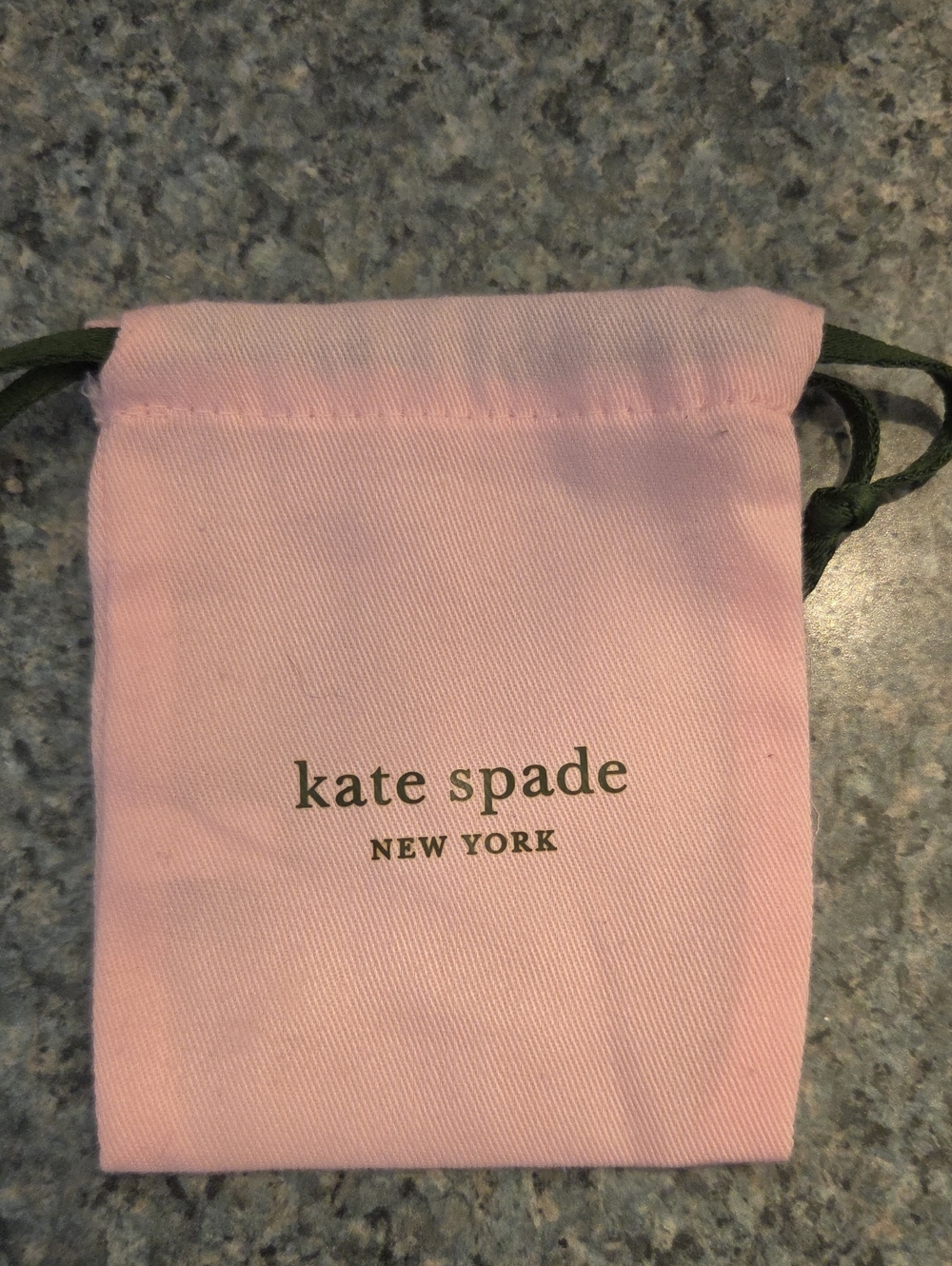 kate spade Pink Drawstring Accessory Pouch with Olive Cord